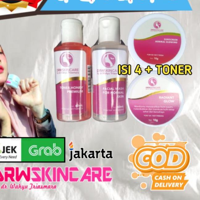 ◘ PAKET HEMAT RADIANT ACNE DAN FLEK DRW SKINCARE( isi 4 ) ✬