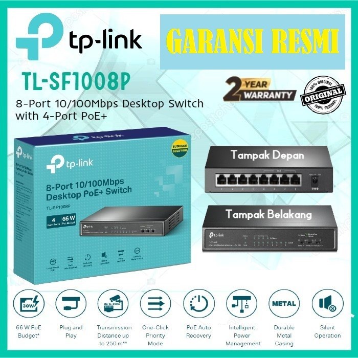 Switch 8 Port 10/100Mbps with 4 Port PoE TP-LINK TL-SF1008P