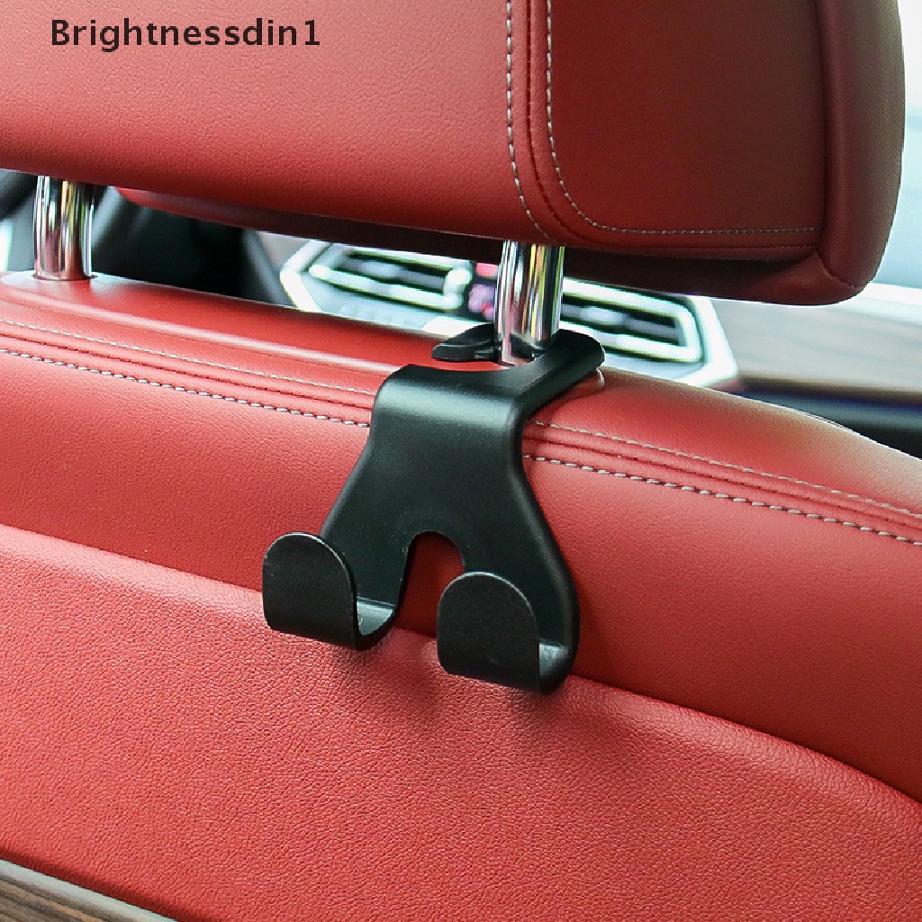 [Brightnessdin1] New Double Head Car Back Seat Hooks Headrest Gantungan Handbag Tas Gantung Holder Interior Organizer Storage Hook Butik