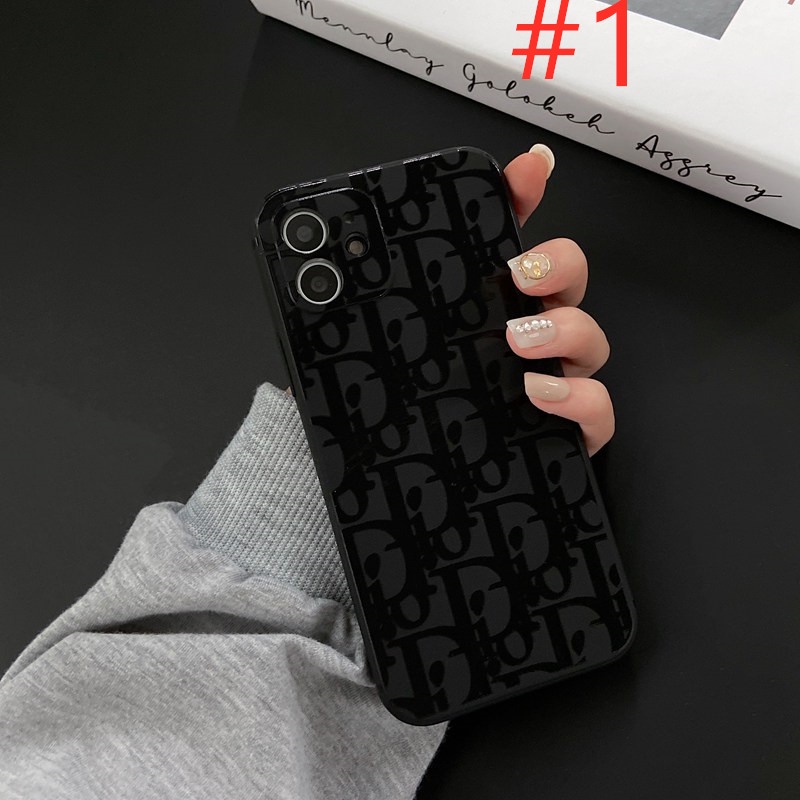 Fashion Full Dior Soft Case HP iP iPhone 11 12 Mini 13 Pro Max 7 8 + Plus SE 2020 X XR SE 2020 XS Max Black Frosted Casing Apple