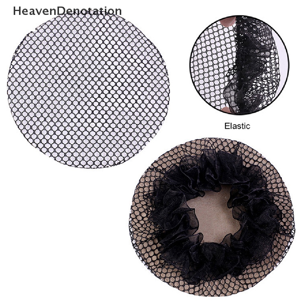 [HeavenDenotation] Lubang Kecil Hitam Elastis Mesh Snood Hair Net Penutup Sanggul Untuk Tari Balet HDV