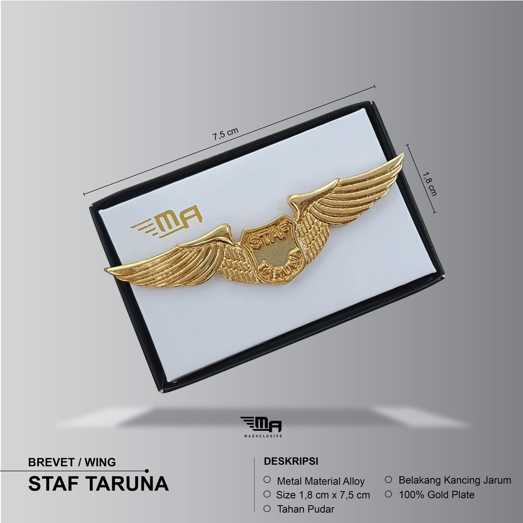 WING STAFF TARUNA PDH BREVET BRIVET PIN STAF TARUNA
