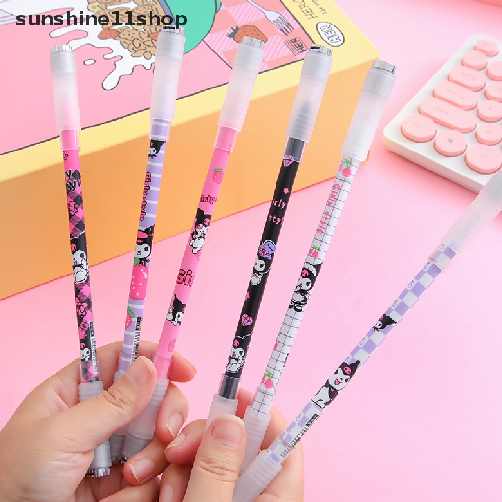 Sho Keren Lucu Kartun Bercahaya Rotag LED Flash Gel Pen Gaming Spinning Pen Ballpoint Fashion 0.5mm Menghilangkan Stress Pen N