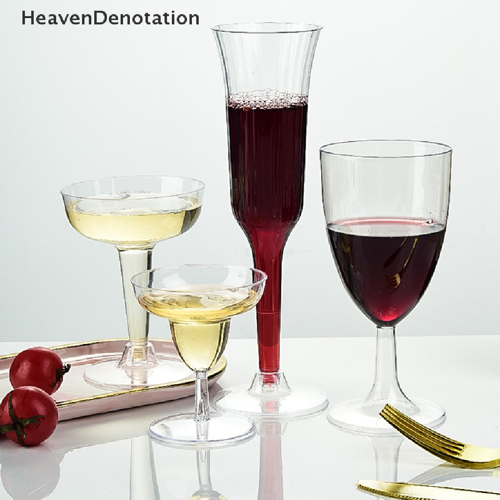 [HeavenDenotation] 180 / 230ML Disposable Plastic Wine Glass, Cocktail, Champagne Glass Flutes Cups HDV