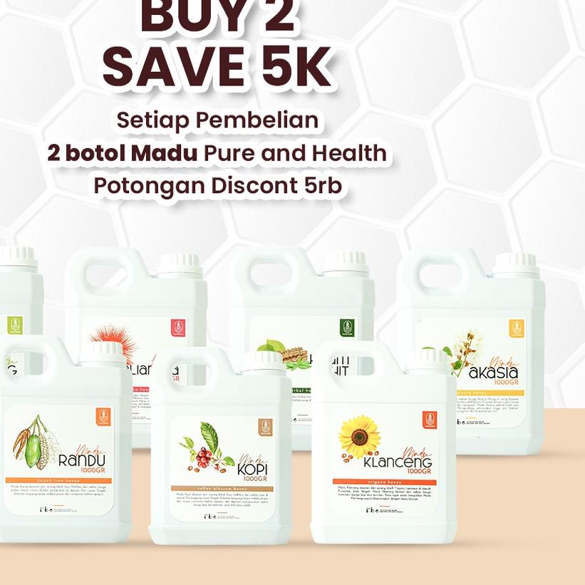 

★ Asli 1 Kg Murni 100% Akasia Kaliandra Randu Klanceng Natural Honey Raw Honey ❀