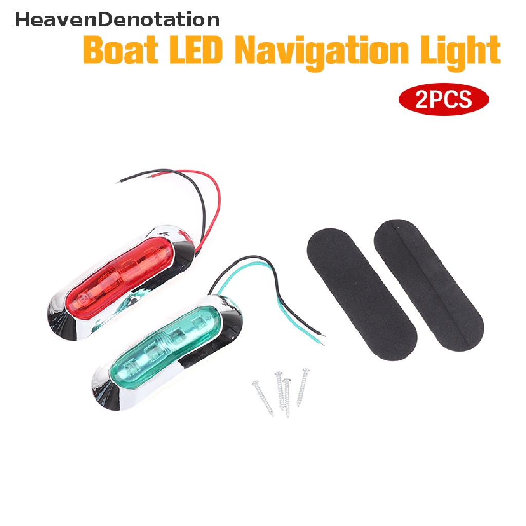 [HeavenDenotation] 2pcs Lampu Navigasi LED Perahu Tahan Air Lampu Sinyal Busur Untuk Perahu Layar Kayak HDV