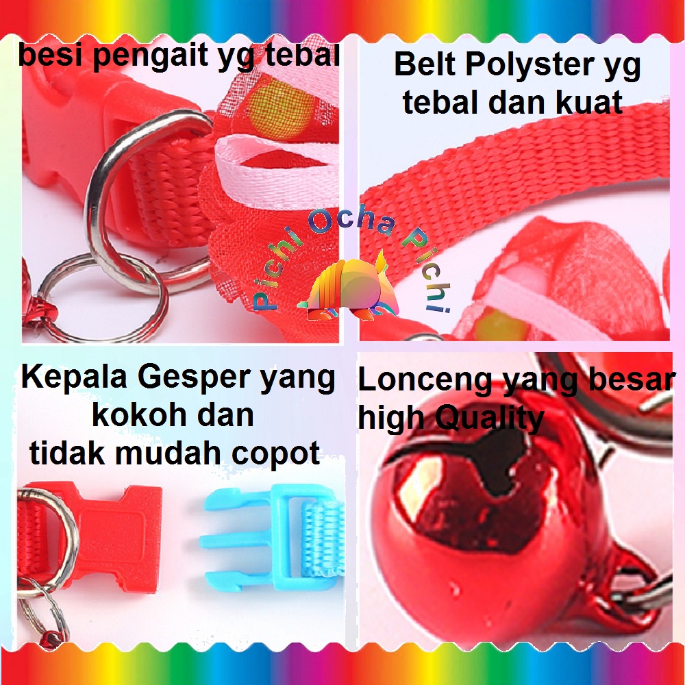 Kalung Kucing Pita Kelambu Bola2 Lonceng Neckless Collar Kitten, Cat, Dogs &amp; small Pet