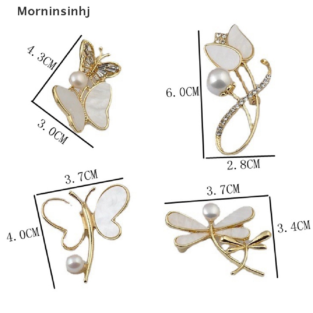 Mornin Bros Elegan Mutiara Alami Kupu-Kupu Bros Untuk Wanita Kristal Berlian Imitasi Bunga Kerah Pin Fashion Serangga Bros Aksesoris Mantel Jaket Sweater Aksesoris id