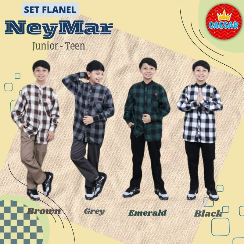 SET FLANEL NEYMAR BY CAESAR II JUNIOR & TEEN