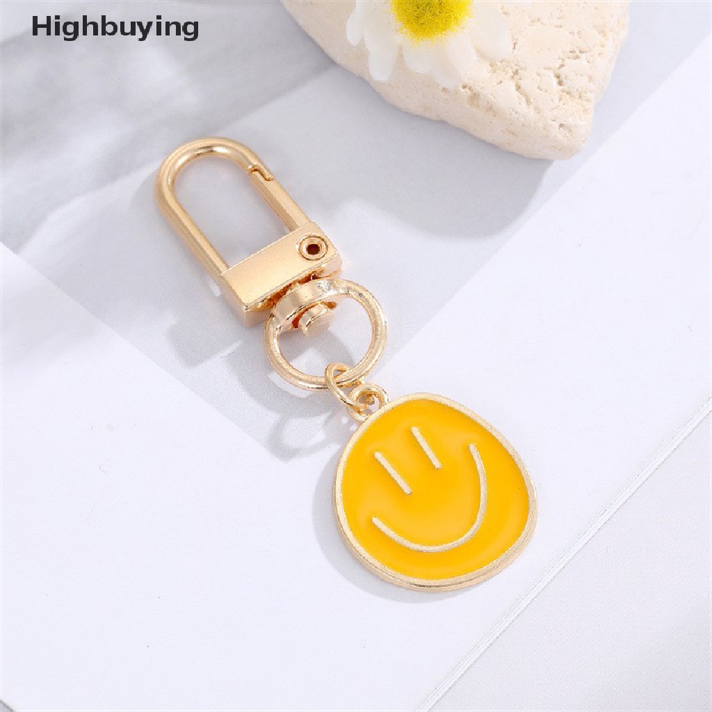 Hbid Fashion Putaran Tidak Teratur Wajah Senyum Gantungan Kunci Key Ring Untuk Wanita Hadiah Kartun Tas Telepon Mobil Accessorie Perhiasan Glory