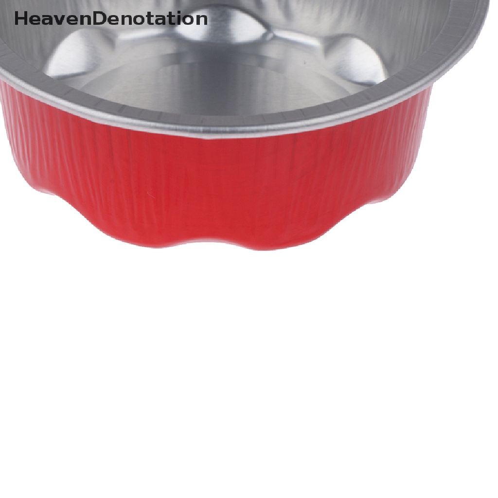 [HeavenDenotation] 10pcs 50ML Valene Aluminium Foil Loyang Kue Bentuk Bulat Cupcake Cup Dengan Tutup HDV