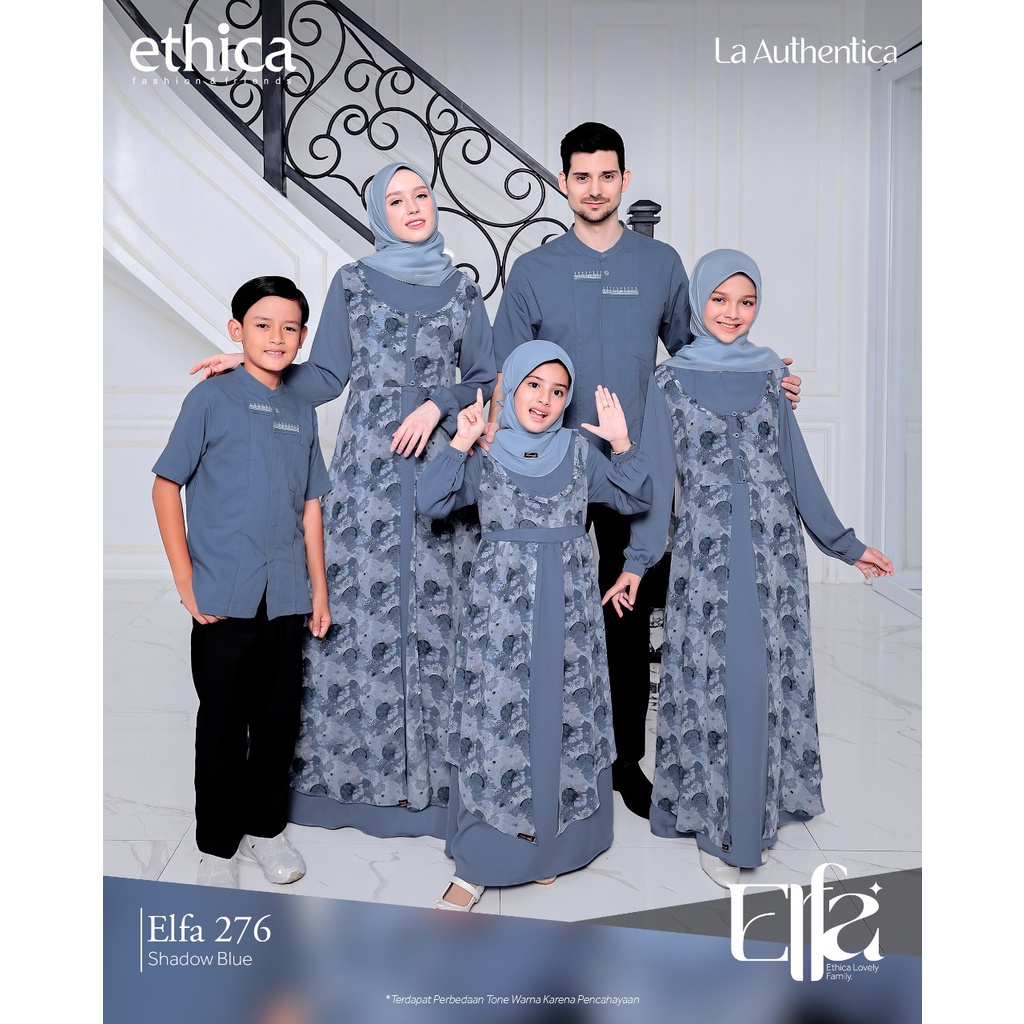 ELFA 276 SHADOW BLUE, KAHFI 249, KAGUMI 277, KAHFI KIDS 179, KAGUMI KIDS 132 SARIMBIT KELUARGA/ DRES
