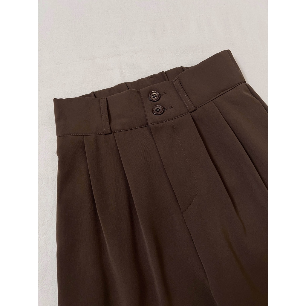 coklat/hitam/putih highwaist terbaru celana kulot panjang wanita dewasa import kekinian