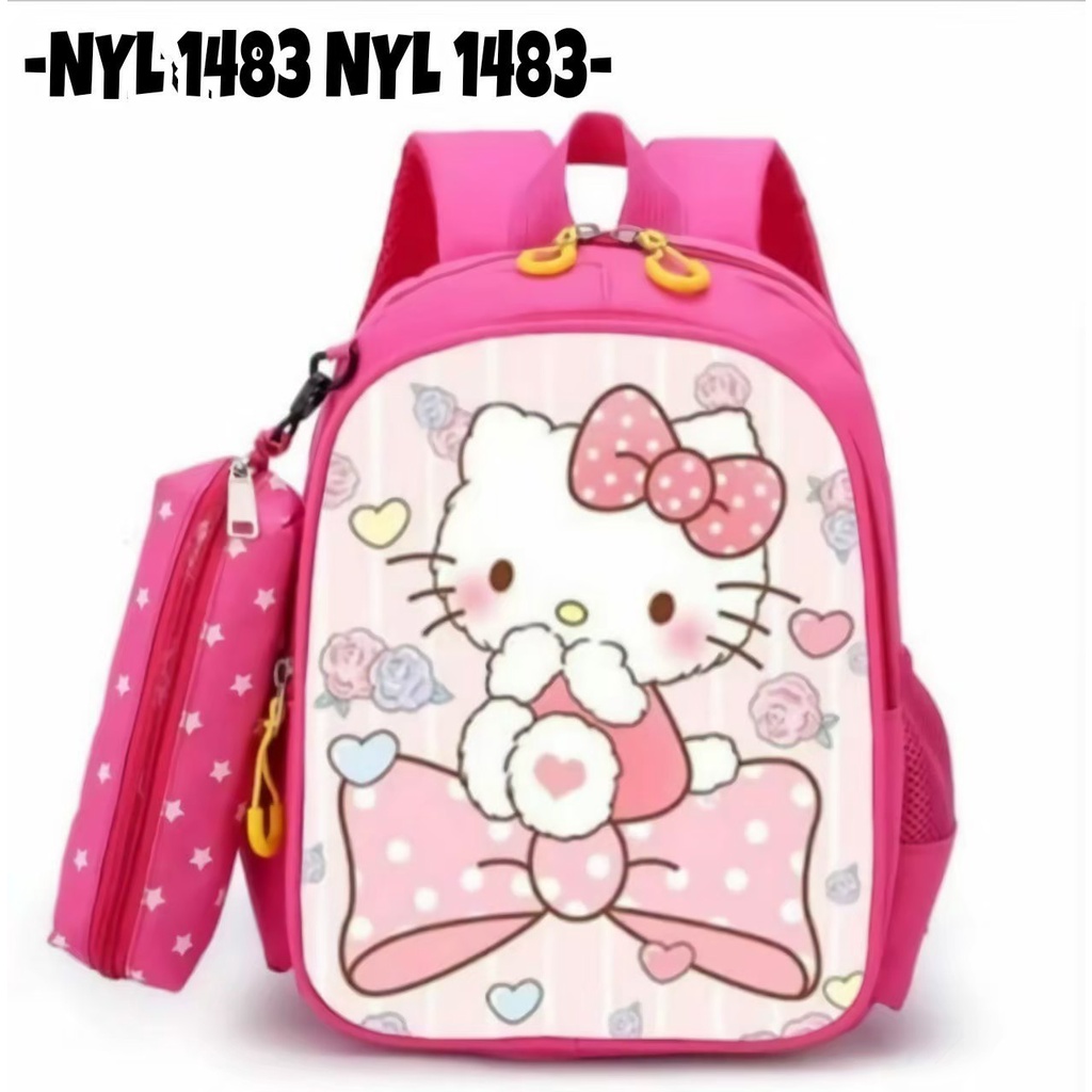 &quot;aurabagss&quot; - New Arrival...Beli 1 Dapat 2 Tas Anak Set 2 In 1 Tas Anak Perempuan Motif Printing Karakter Hello Kitty &amp; Unicorn Ransel Sekolah Anak Perempuan PAUD TK SD Backpack Anak Perempuan Terbaru 2023 Harga Terjangkau Bisa COD