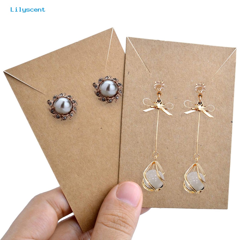 [LS] 1set Anting Kartu Hard Indeformable Tebal DIY Craft Persegi Panjang Kalung Perhiasan Kraft Kertas Card Holders Untuk Rumah