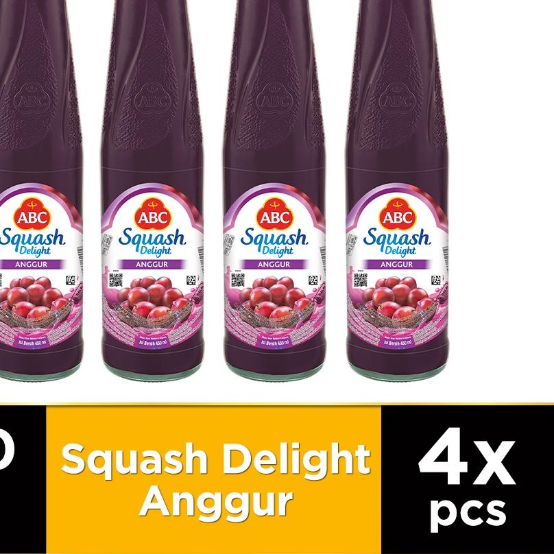 

♠ ABC Sirup Squash Delight Anggur 450 ml - Multi Pack 4 pcs ❉