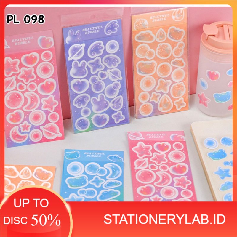 

LAB PL098 | STICKER LASER BUBBLE UNTUK JOURNAL LIST | DIY SCRAPBOOK