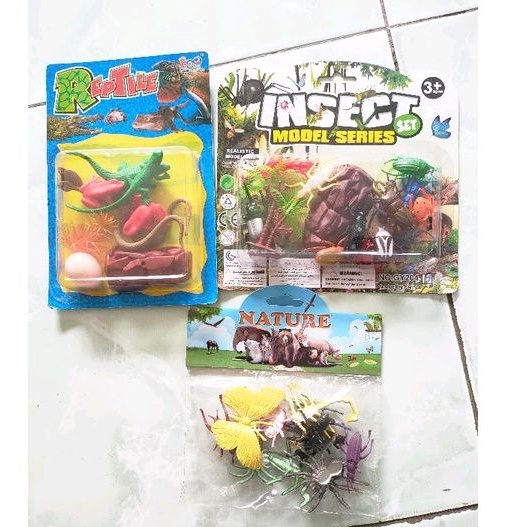 Mainan Binatang Karet Reptil world insects / Nature figure hewan karet