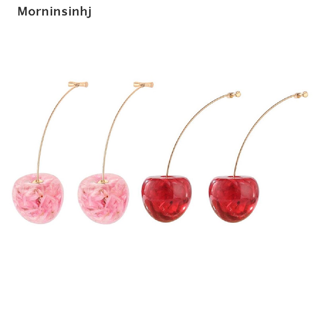 Mornin Fashin Resin Cherry Fruit Drop Anting Wanita Gril Menjuntai Perhiasan id