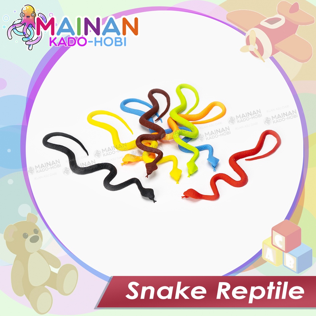 KADO HADIAH ULANG TAHUN MAINAN PRANK MINIATUR ANAK LAKI ULAR KARET SNAKE REPTILE