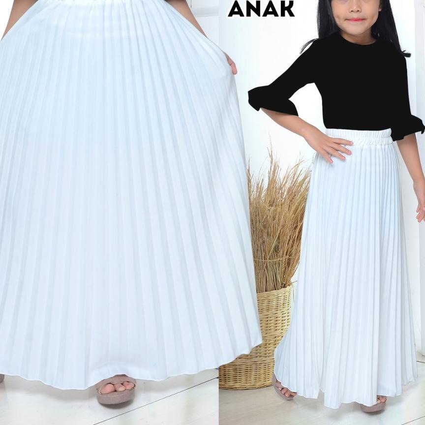 ➢ Rok plisket  putih anak bahan premium ▲