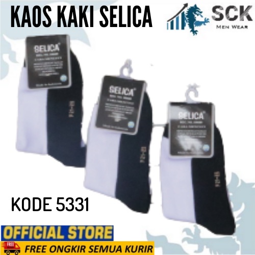 Kaos Kaki Sekolah Panjang SELICA 5331 Kombinasi Putih-Hitam / Kaus kaki TK SD SMP SMA SMU SMK / Kaos kaki Sekolah