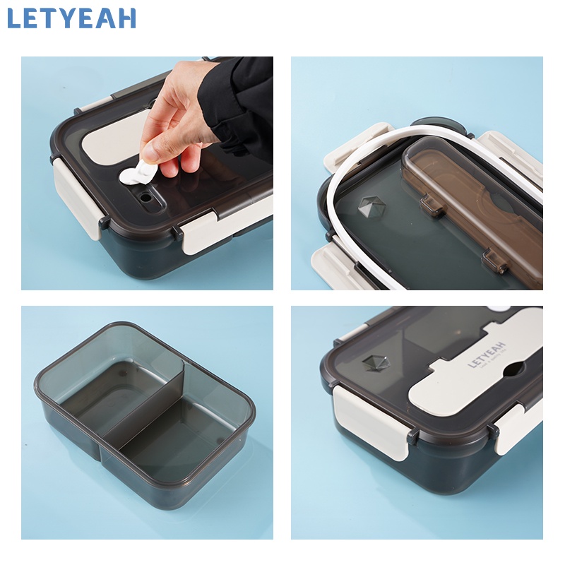 letyeah 1100ml Kotak bekal lunch box bento/tempat makan anak/kotak makan anti tumpah/BPA free