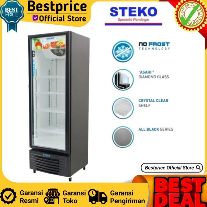SHOWCASE STEKO 4 RAK MG 220 KULKAS MINUMAN STEKO 200 LITER NO FROST