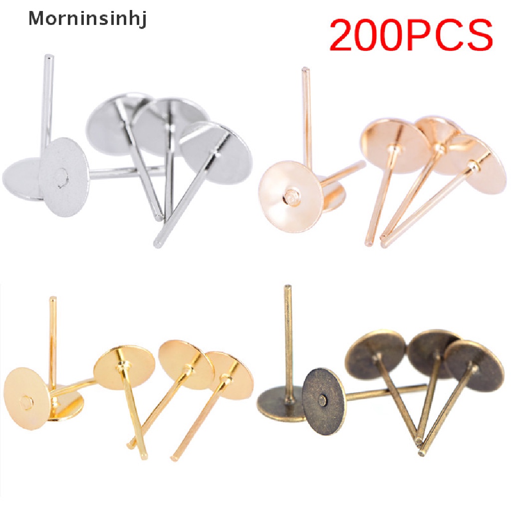 Mornin 200 Pcs/Bag DIY Perhiasan Anting Ear Stud Pin Temuan DIY Membuat Aksesoris id