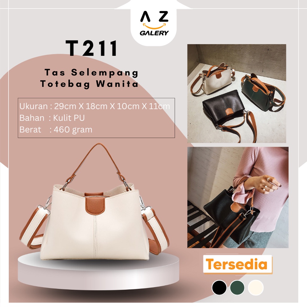 Tote bag Wanita Shoulder Bag Import Cewek Kekinian Tali Slempang Korean Style Elegant Azgalery T211