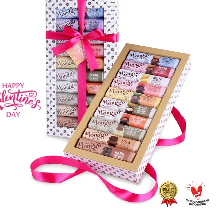 

● Chocolate Monggo | Coklat Batik Gift Box 10x40gr | Hampers Valentine Cokelat All Variant ☃