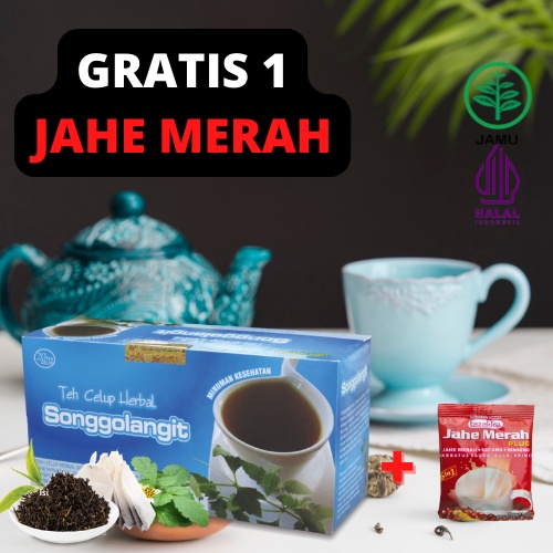 

Teh Celup SONGGOLANGIT Asli Tazakka Untuk Menghilangkan Mengobati Sakit pinggang Dan nyeri sendi isi 20 Kantong Halal