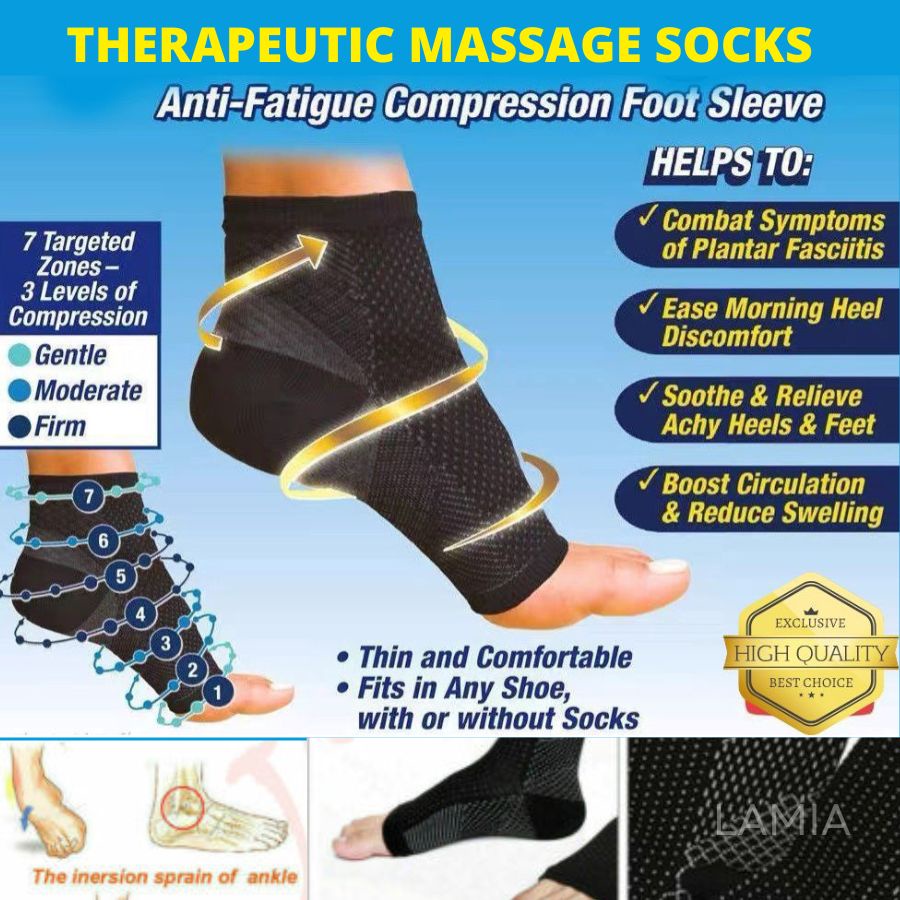 EMS Kaus Kaki Pijat Jepang 6D THERAPEUTIC MASSAGE SOCKS Kaos Kaki Terapi Anti Pegal Lelah Berat Beng