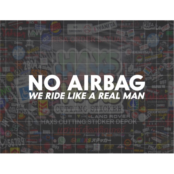 Cutting Sticker No Airbags V2 Ukuran 10 Cm UntukMotor  Mobil
