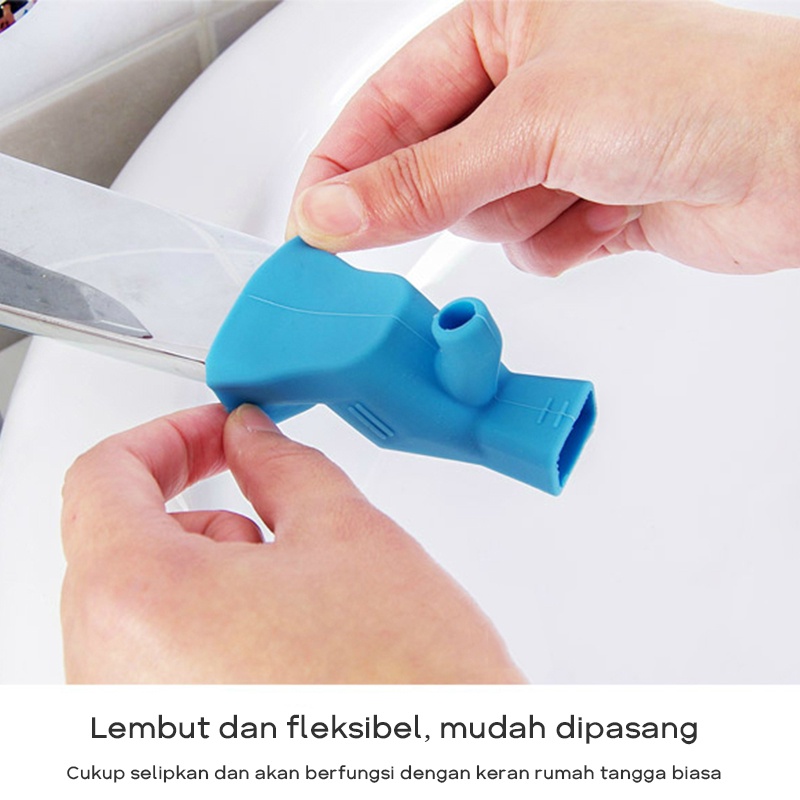 Sambungan Kran Air Bahan Silikon 2 in1 Faucet Extender Elastis Penyambung Kepala Keran Westafel Silicone + Lubang Air Untuk Kumur Sikat Gigi Warna campuran