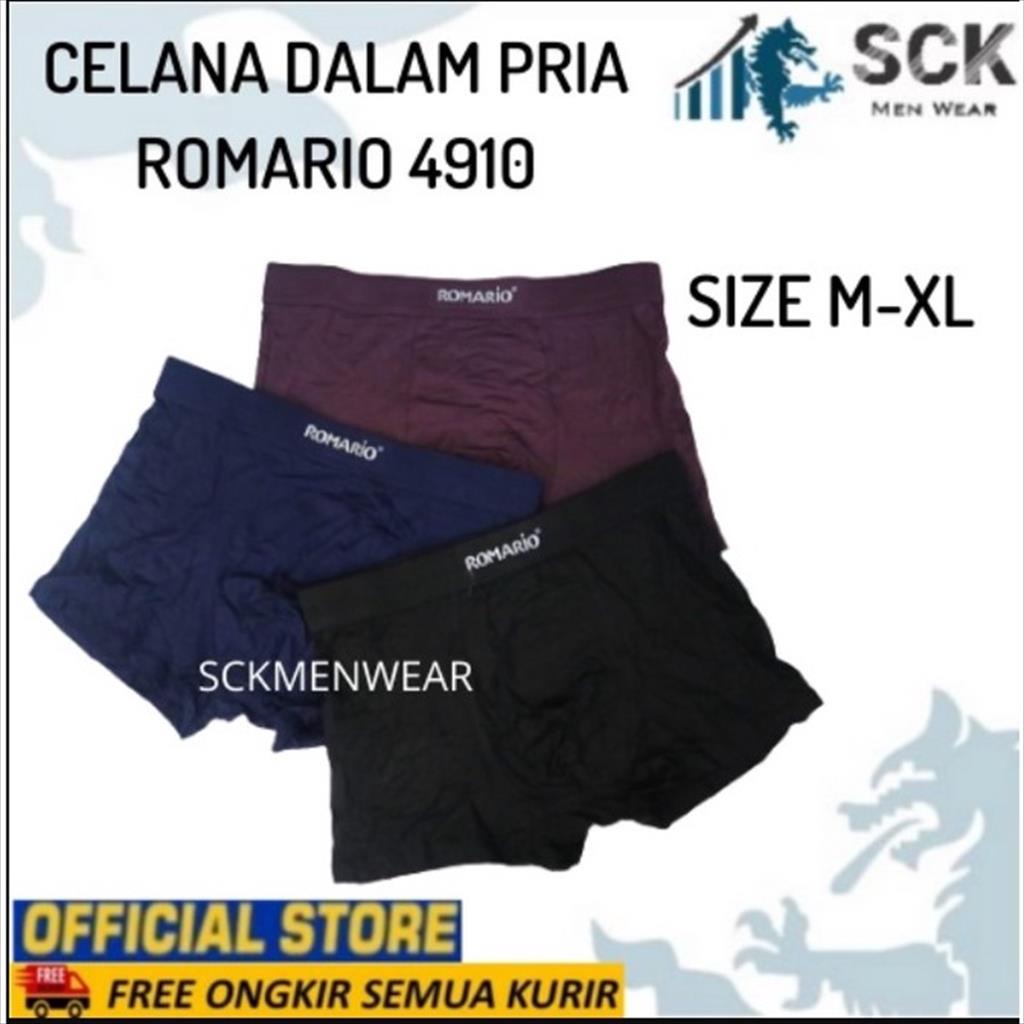 [ISI 1] CD Pria ROMARIO 4910 Model BOXER Bahan Katun Premium - sckmenwear GROSIR