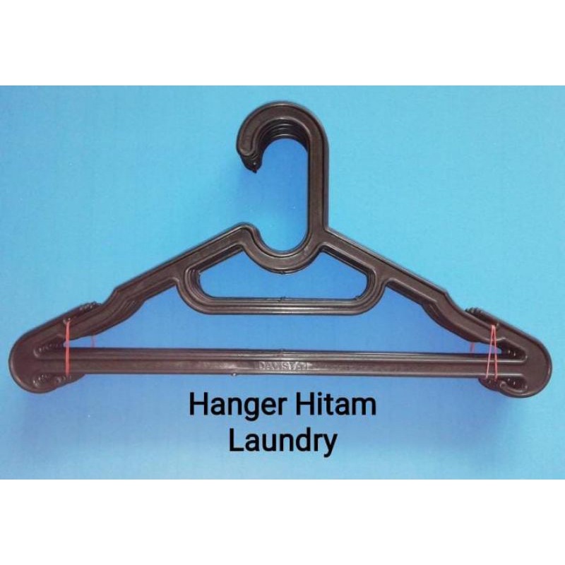 Hanger Hitam Plastik Baju Laundry 1 gros=12 Lusin  Kuat Dan Tebal