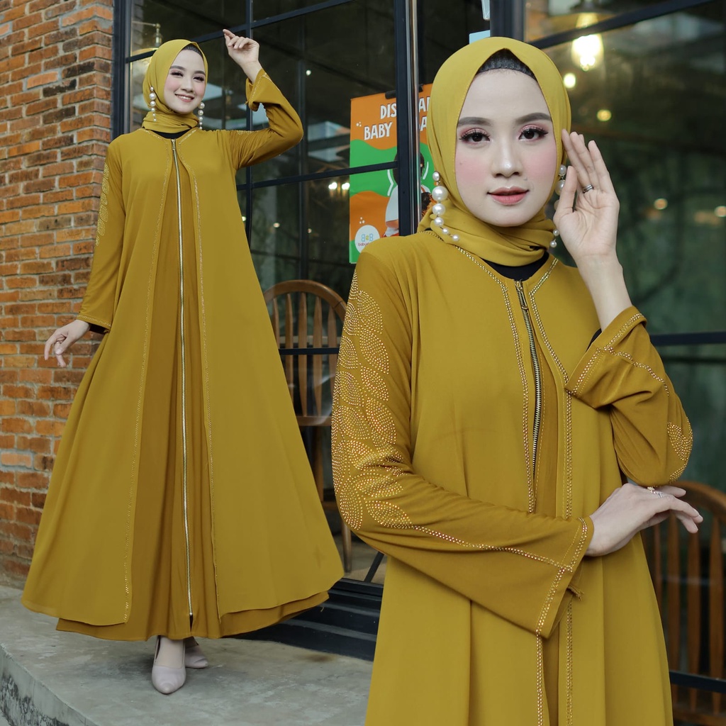 Unna_Store.2019/Gamis Swiper Turkey Terbaru Original Premium Quality Fashion Mewah Hitam Wanita Dewa