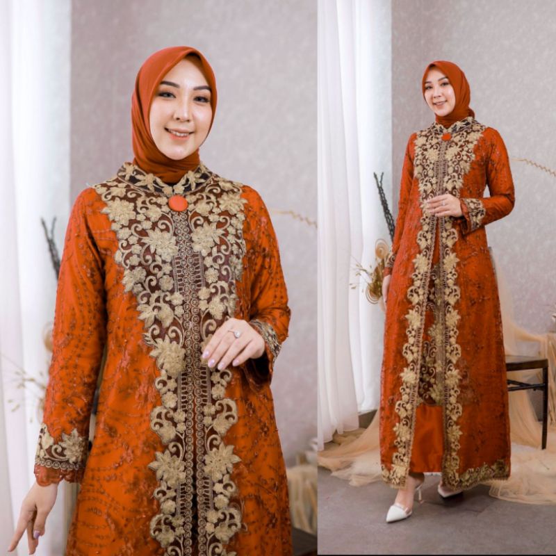 GAMIS MAKKAREEM // BAHAN TILLE BORDIR PREMIUM FULL // FURING FULL SATIN VELVET // SERAGAMAN KELUARGA // BAJU PESTA LAMARAN // BAJU WISUDA // KEBAYA MODERN // ORIGINAL By Pelangi Jaya
