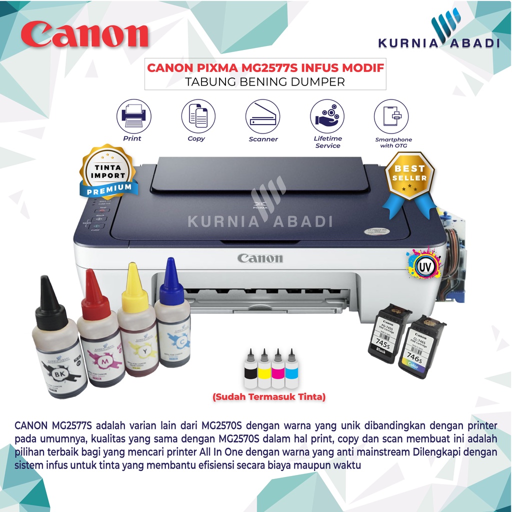 Printer Canon PIXMA MG2570S Infus Print Scan Copy Inkjet Infus Dumper