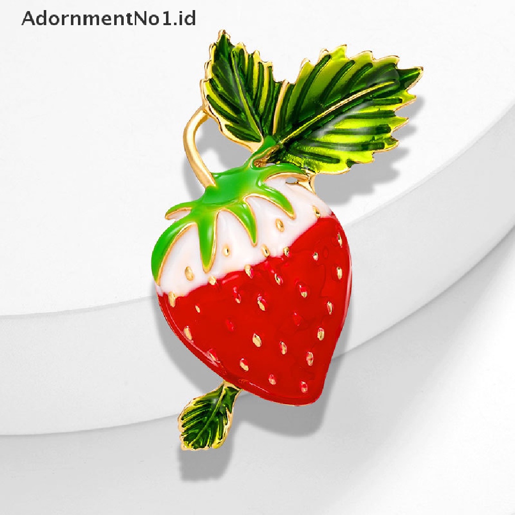 [AdornmentNo1] Indah Strawberry Bros Pin Desain Baru Enamel Buah Pesta Kantor Bros Pakaian Syal Klip Fashion Perhiasan Hadiah [ID]