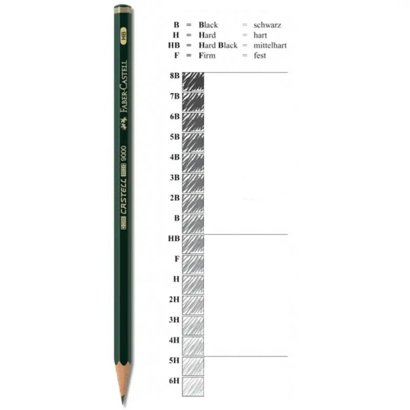 Pensil Serut Faber Castell 9000 - 2B 12pc