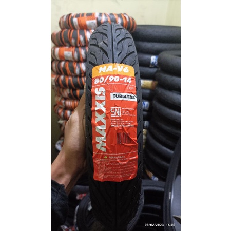 new ban tubles maxxis ma-v6, 80/90-14. produk dijamin asli ori !!! free pentil !!!