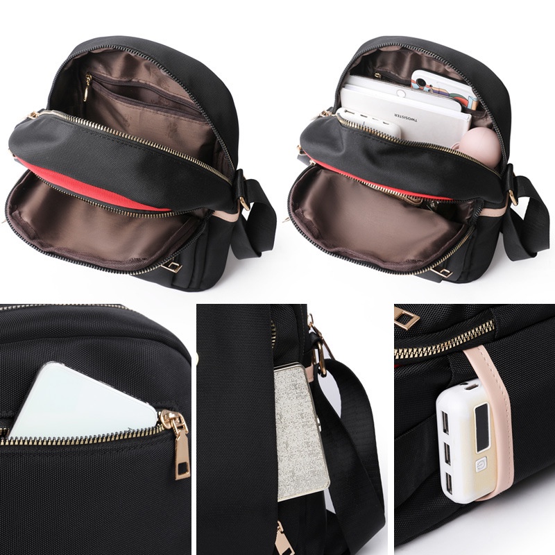 TAS SELEMPANG WANITA ANTI AIR BRANDED SIMPLE CASUAL LUCU SHOULDER HITAM SENATE TA743B5 IMPORT PREMIUM SLING BAG KEKINIAN BATAM BAHU FASHION KOREA CEWEK MURAH REMAJA