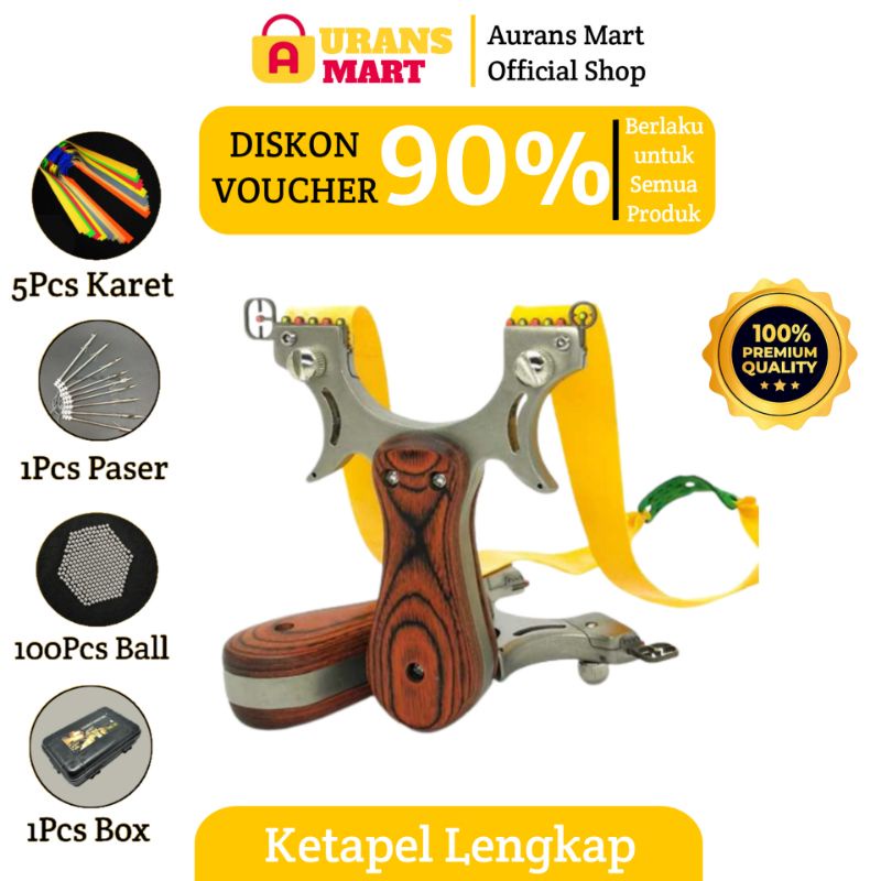 Piaoyu Ketapel Slingshot Kayu Besi Stainless Steel Catapult - Katapel Slingshot