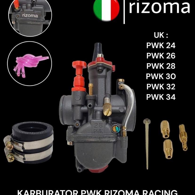 (BISA COD) Karburator Pwk Rizoma Original : Pwk 24, Pwk 26, Pwk 28, Pwk 30, Pwk 32, Pwk 34 mm