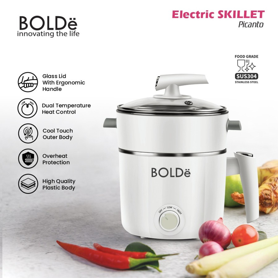 BOLDe Electric Skillet Picanto Panci Listrik Serbaguna 1,2L 18cm