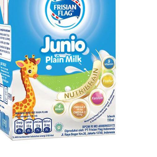 ♝ Frisian Flag Junio Susu UHT Plain 36 x 110 mL ℗