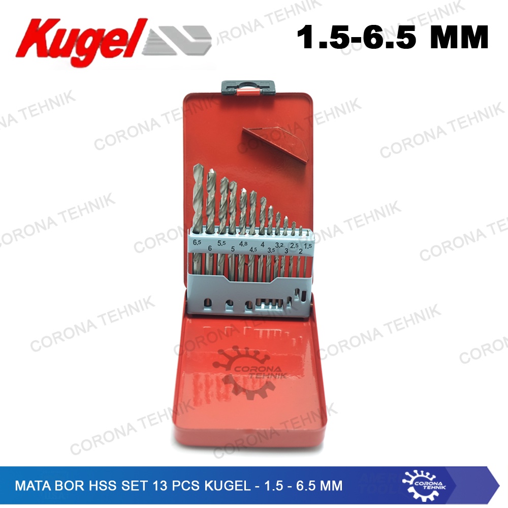 Mata Bor HSS Set 13 Pcs Kugel - 1.5 - 6.5 mm