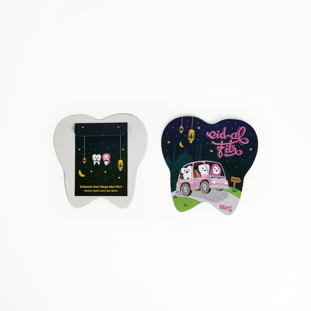 

Amplop Lebaran Karakter Gigi Geraham Cutting 3D THR Unik Lucu Drg dokter Angpao Dentist